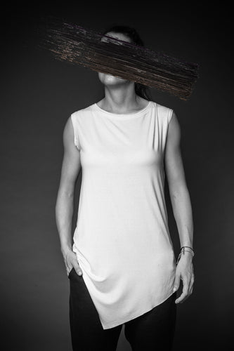 Sleeveless asymmetric top